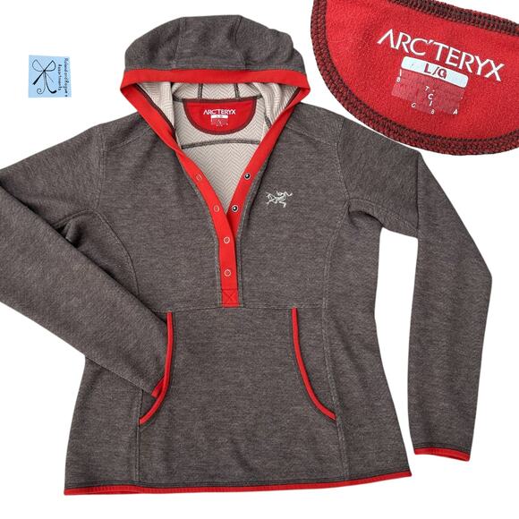 Arc'teryx 3/4 Button-up Hooded Activewear Lightweight Pullover Sz L - Picture 1 of 5